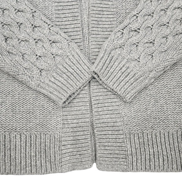 Gap Womens Chunky Knit Grey Cardigan Slouchy Drop Shoulder Open Front - Picture 5 of 5